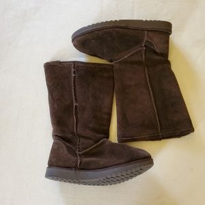 Brown Suede Fur Lined Boots